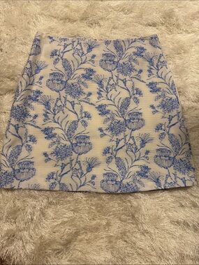 THML Blue Floral Print Women's Mini Skirt